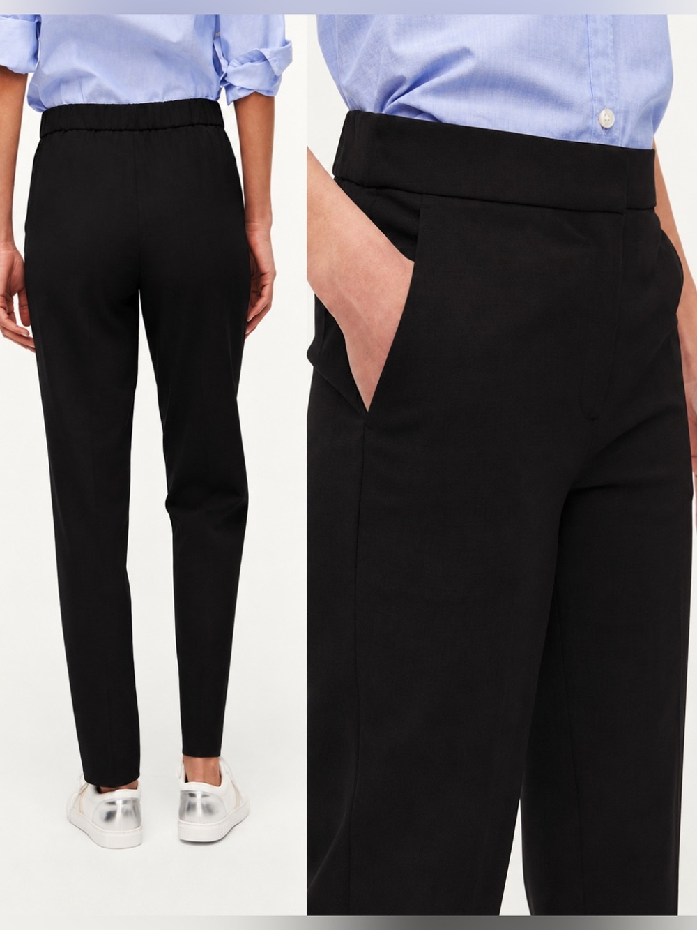 J. Crew Factory Elastic-back Holland Black Trouser Pant, 16